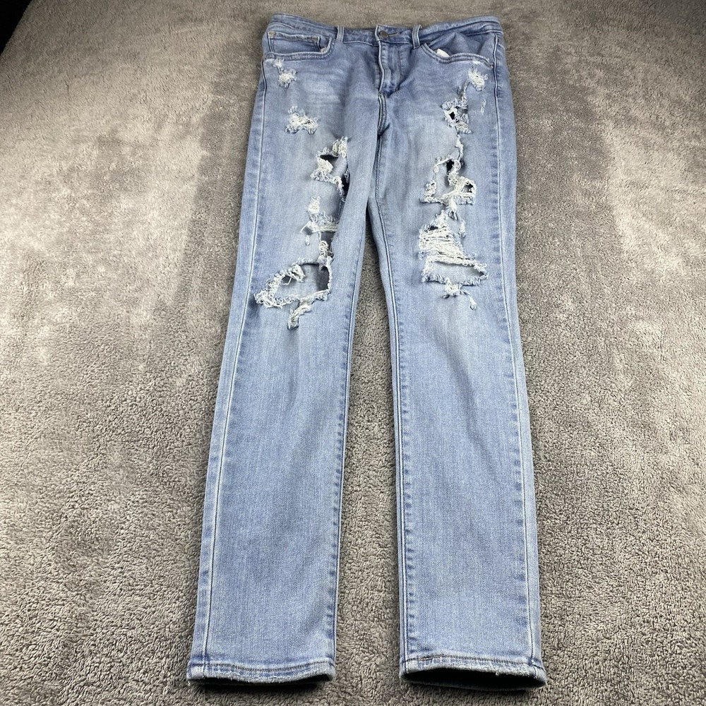 Levis‎ 721 High Rise Skinny Jeans Womens 30 Blue Light Wash Mid Rise Distressed